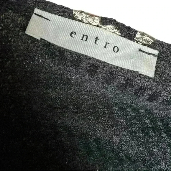 Entro puff sleeve leopard print waffle knit open cardigan duster size M - Picture 8 of 9
